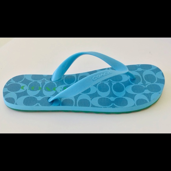 NEW Coach Zak Signature Striped Flip Flop Sandals - Picture 5 of 12